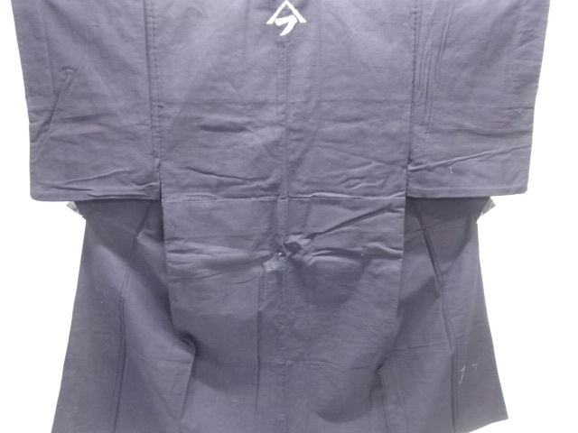 アンティーク　木綿本藍べんがら染単衣男物着物(腰紐付き)